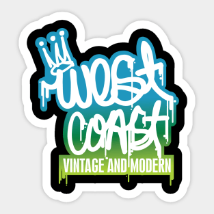 West Coast Vintage & Modern logo design. Sticker